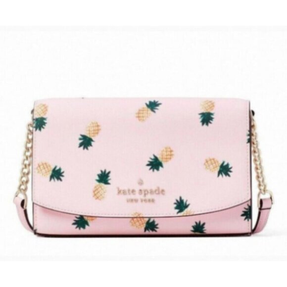 Kate Spade Staci Pineapple Print Small Crossbody Pink Multi NWT - Picture 1 of 7